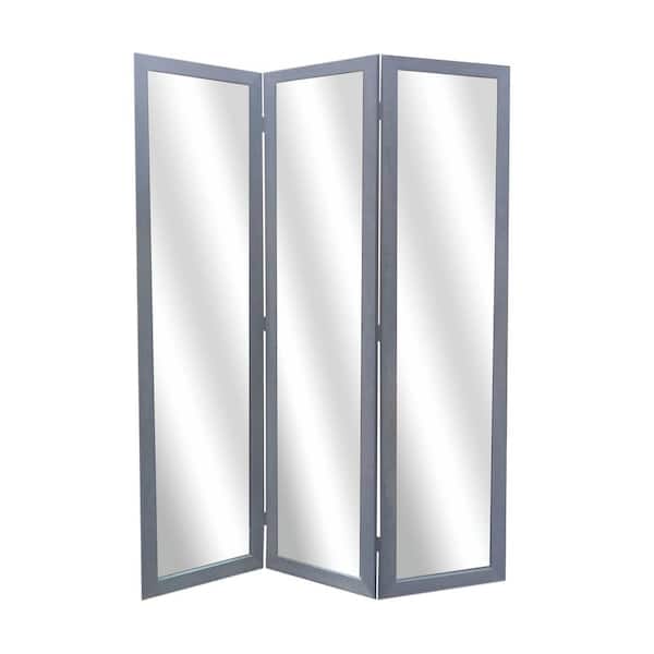 MIRRIOR 5.5 ft. Gray 3Panel Room Divider SG204 The Home Depot