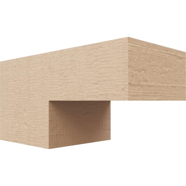 Ekena Millwork 4 in. x 4 in. x 8 in. Series 3 Wide Chapel Hill Rough Cedar Woodgrain Timberthane Polyurethane Corbel, Primed Tan
