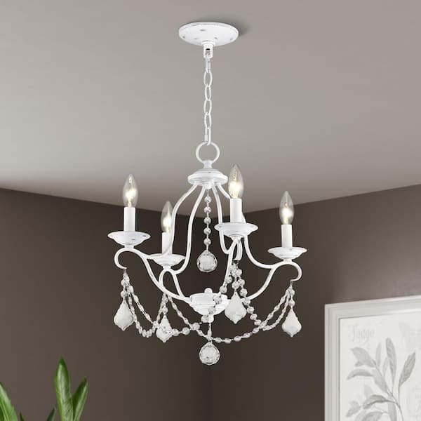 AVIANCE LIGHTING Langdon 4-Light Antique White Mini Chandelier