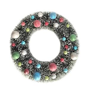 Jingle Jubilee 22 in. Artificial Whimsical Wreath with Multi-Colored Ornaments