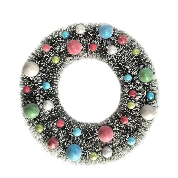 Home Accents Holiday Jingle Jubilee 22 in. Artificial Whimsical Wreath with  Multi-Colored Ornaments 1760K5078THD - The Home Depot