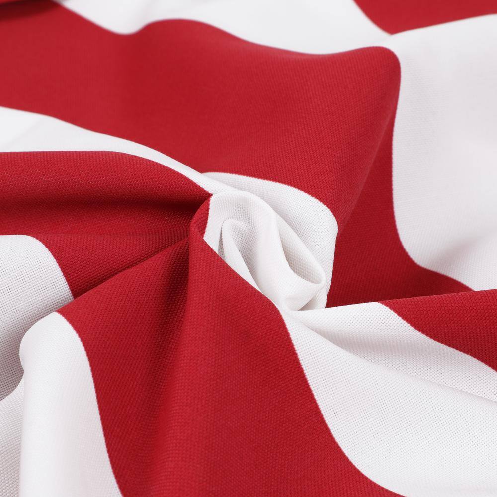 Red and White Striped Foam Chaise Lounge Cushion