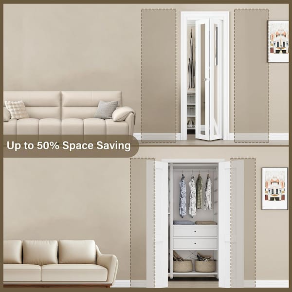 ARK DESIGN 36 in. x 80 in. 1-Lite Mirror Glass and Solid Core
