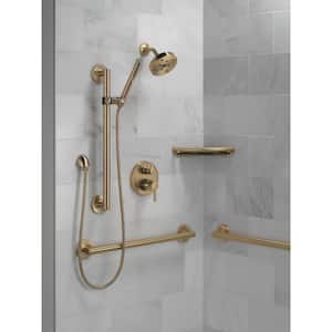 H2Okinetic 1-Spray Patterns 1.75 GPM 5.5 in. Wall Mount Fixed Shower Head in Champagne Bronze