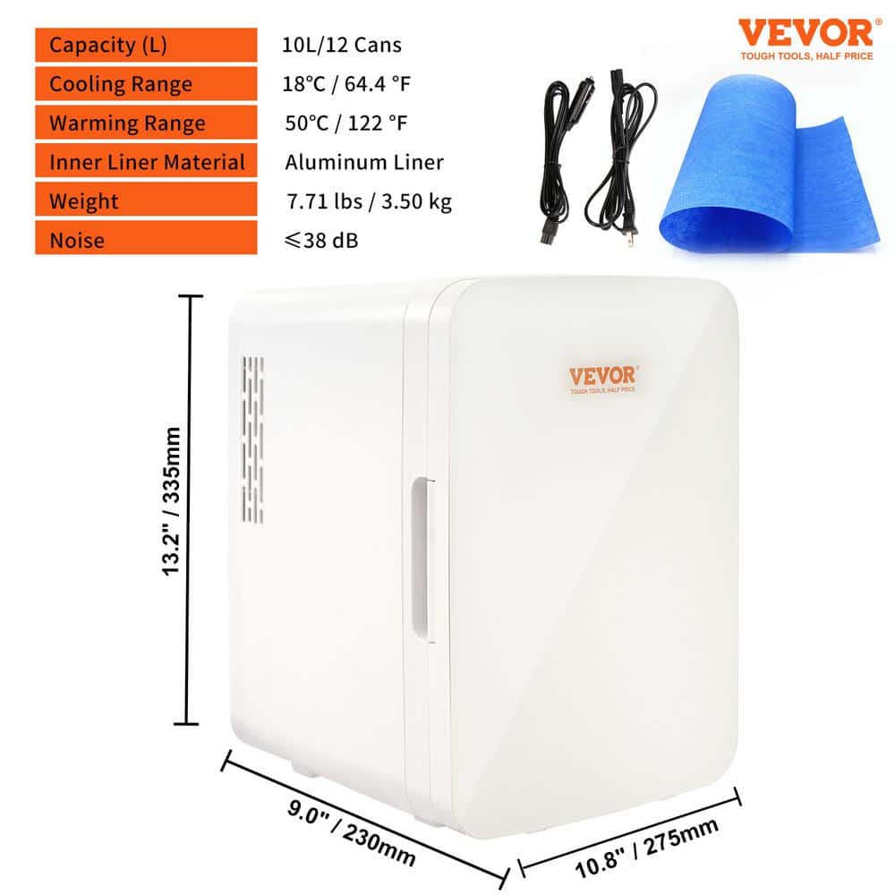Compact White Smart 10L Mini Fridge with Handles