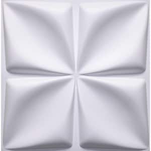 Falkirk Ross 2/25 in. x 19.7 in. x 19.7 in. White PVC Diamond 3D Decorative Wall Panel 5-Pack
