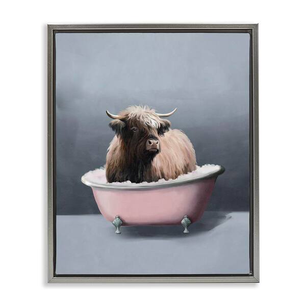 Stupell Industries Funny Giraffe In A Tub Wall Art - 11x14 Inch Grey Framed Bathroom Decor, By Rachel Neiman - View #8