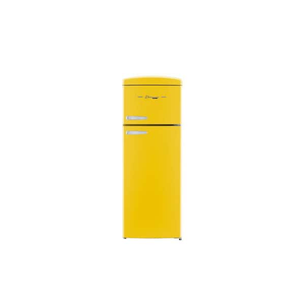 Classic Retro 7.5 cu. ft. Top Mount Refrigerator in Canary Yellow