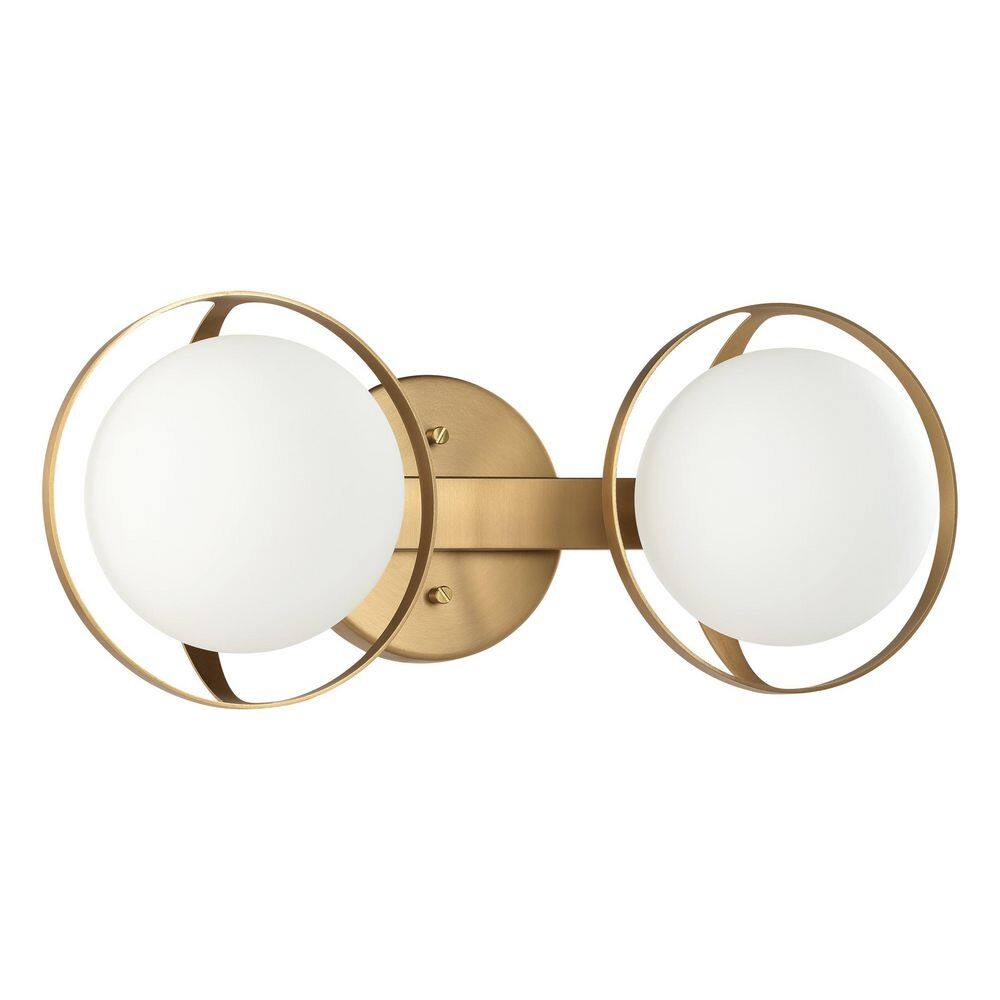 Parker 16-in. 2-light Champagne Gold Vanity Light with Etched Opal Glass Shades price history on PriceWatchPro