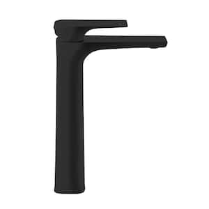 Monaco Single-Handle High-Arc Single-Hole Bathroom Faucet in Matte Black