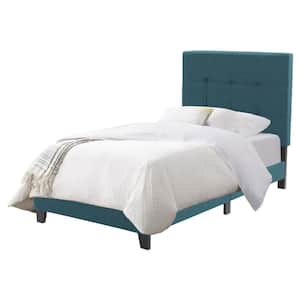 Ellery Blue Twin/Single Fabric Tufted Panel Bed