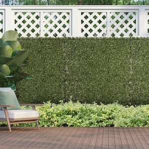 Green Artificial Grass Wall Panel Backdrop, Boxwood UV Protection Privacy Coverage Panels Indoor, Outdoor Decor