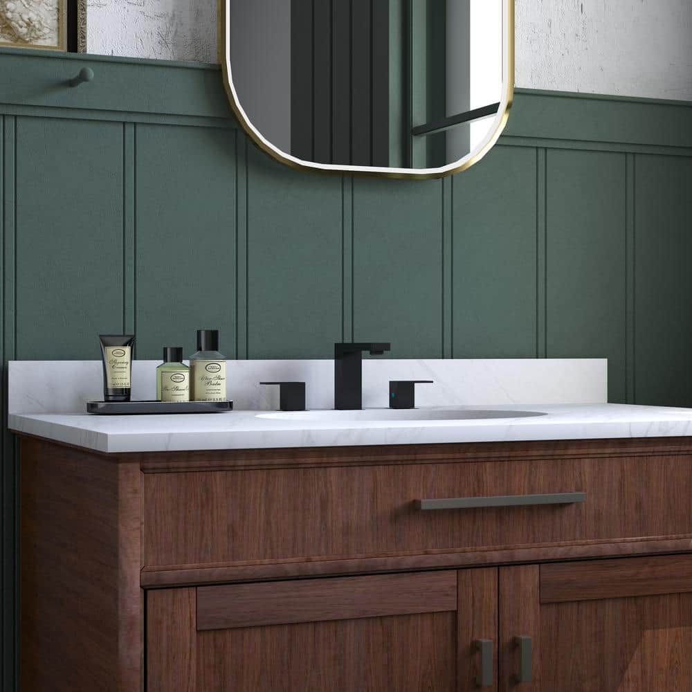 Matte Black Stainless Steel Double Handle Bathroom Faucet