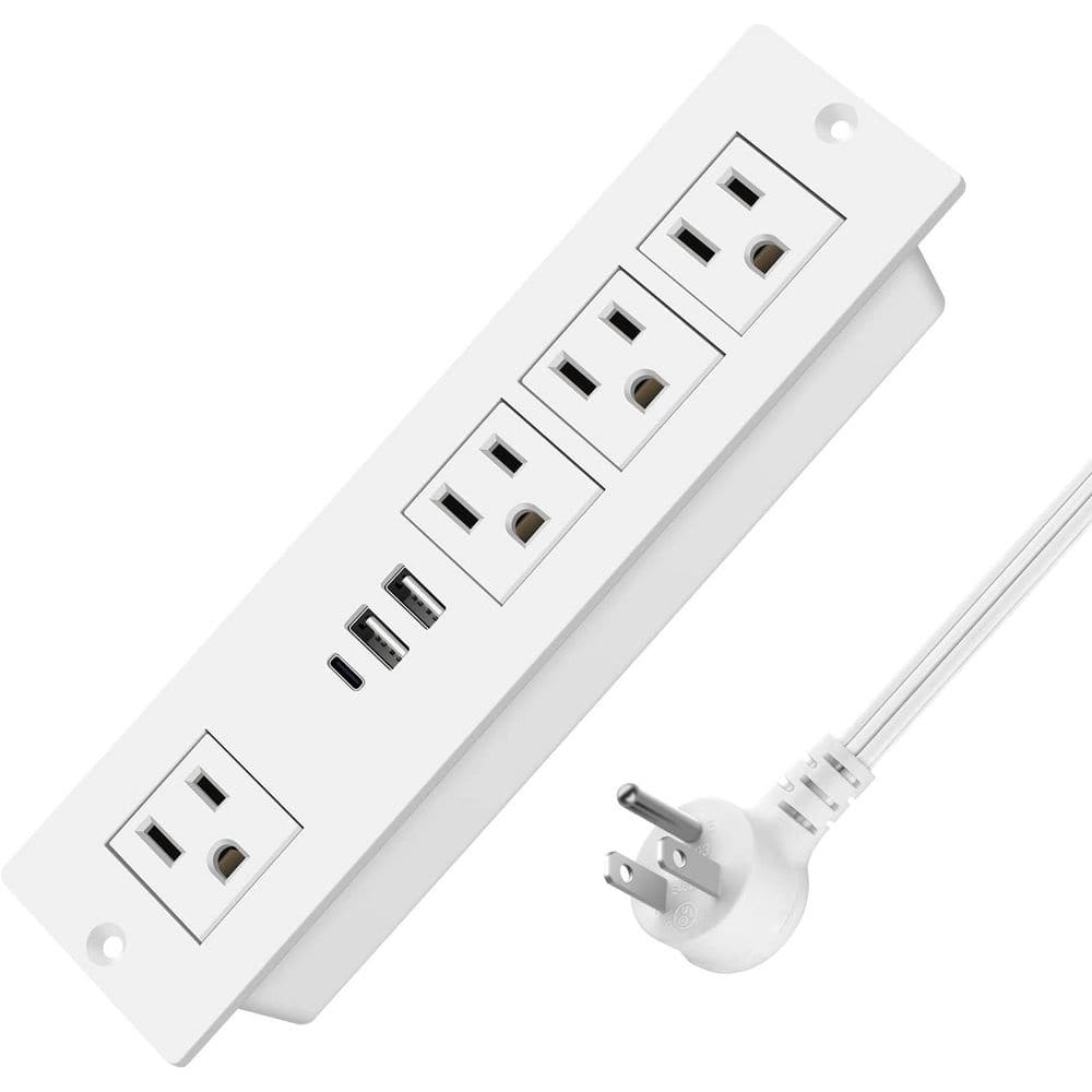 6 ft. Cord 4-Outlet 2 USB-A Ports 1 USB-C Port Surge Protector with Recessed Mounting and Fast Charging price history on PriceWatchPro