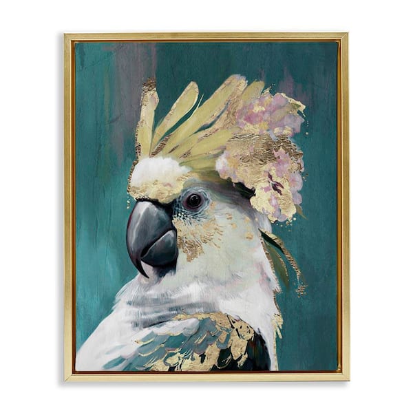 Stupell Industries Cockatoo with Gold Accents by Svetlana Aleynikova Gold Floater Frame Animal Graphic Art Print 21 in. x 17 in.