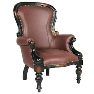 Victorian Rococo Walnut Mahogany Faux Wing Chair