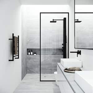 Rector 55.125 in. 2-Jet Shower Panel System with Adjustable Square Shower Head in Matte Black