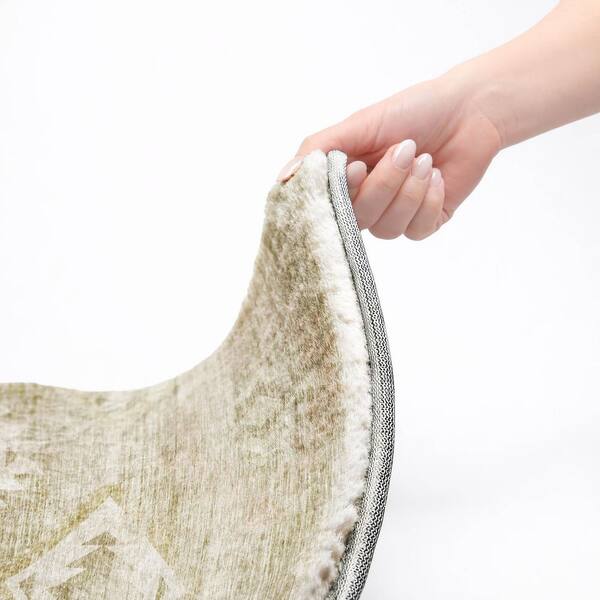 Dream Shag Premium Machine Washable Abstract ADS837 Taupe 5 ft. x 7 ft. 6 in. Area Rug