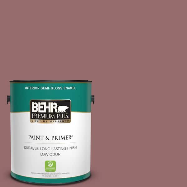 BEHR PREMIUM PLUS 1 gal. #140F-5 Clay Ridge Semi-Gloss Enamel Low Odor Interior Paint & Primer