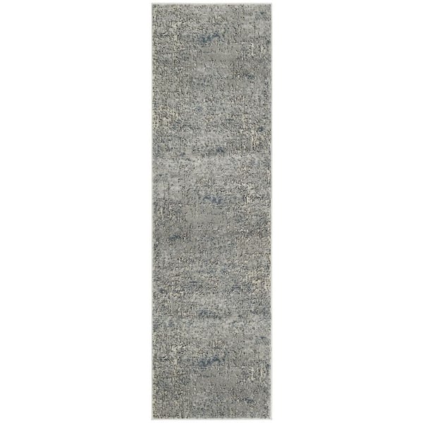 Concerto Dark Grey 2 ft. x 10 ft. Abstract Contemporary Runner Area Rug
