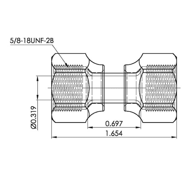 3/8 in. Flare Brass Coupling Fitting