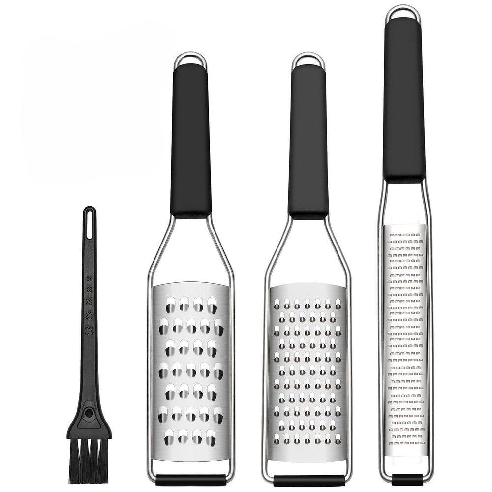 Wudkey 3-Piece Stainless Steel Kitchen Grater Set with Fine, Coarse and ...