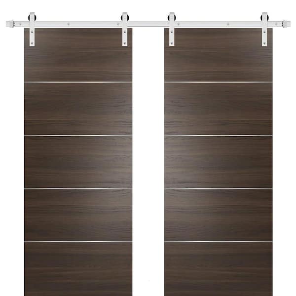 Sartodoors 0020 48 In. X 96 In. Flush Chocolate Ash Finished Wood Barn ...