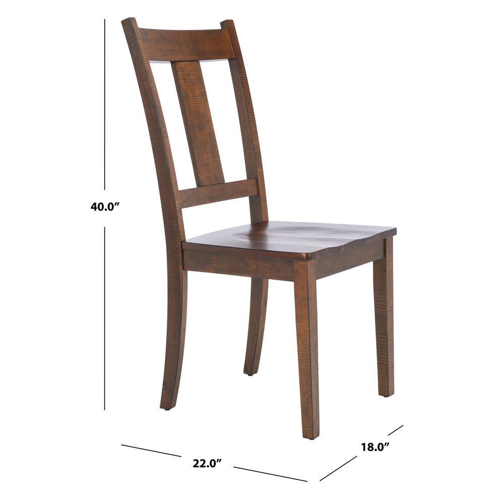 Rustic Café Finish Classic Splat Back Dining Chair Set of 2