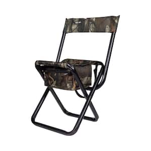 Camo Folding Hunting Stool with Back, Black and Next G2 Camo