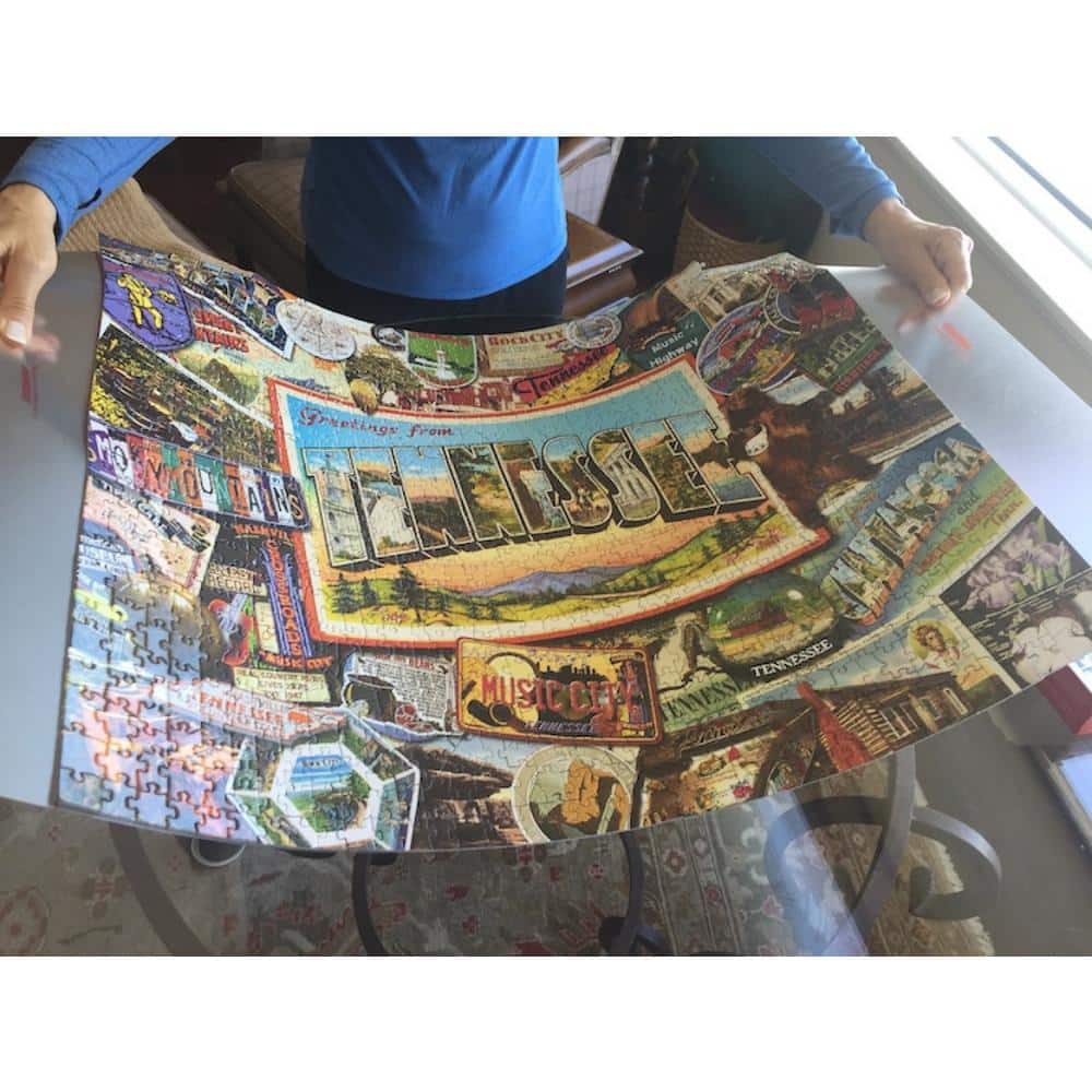 Clear Flexible Plastic Puzzle Mat with Edge Markings