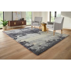 Brome Blue 9 ft. X 12 ft. 9 in. Abstract Polypropylene Area Rug