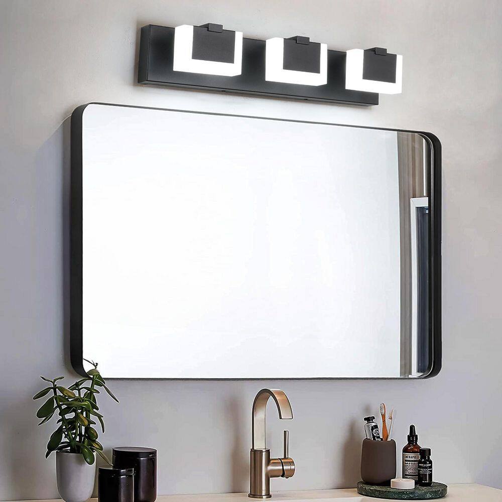 22.05 in. 3-Light Black LED Vanity Light Dimmable 5500K Light price history on PriceWatchPro