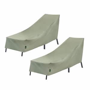 76 in. L x 27 in. W x 30 in. H, Sage Green Basics Patio Chaise Lounge Cover (2-Pack)