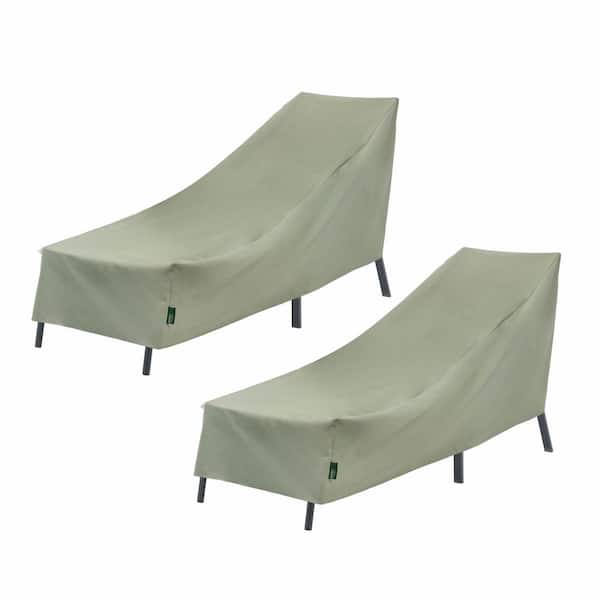 MODERN LEISURE 76 in. L x 27 in. W x 30 in. H, Sage Green Basics Patio Chaise Lounge Cover (2-Pack)