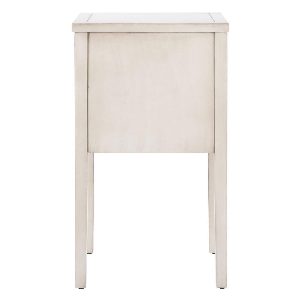 White Lacquered Ash and Elm 2-Drawer Accent Table