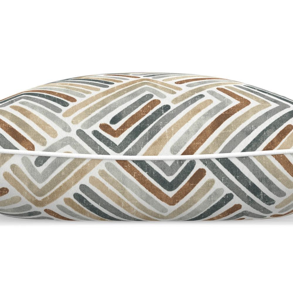 Estie Rattan Geometric Outdoor Accent Throw Pillows, Set of 2, 16.5" x 16.5"