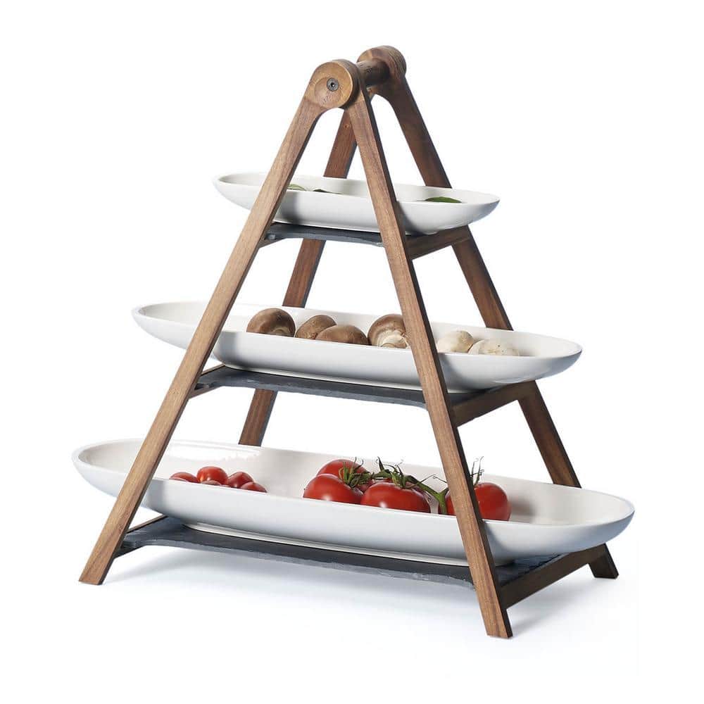 ☆Villeroy&Boch 陶器製 お菓子の家 置物 Villeroy & Boch Artesano 4-piece Eye Catcher Tiered Server Set