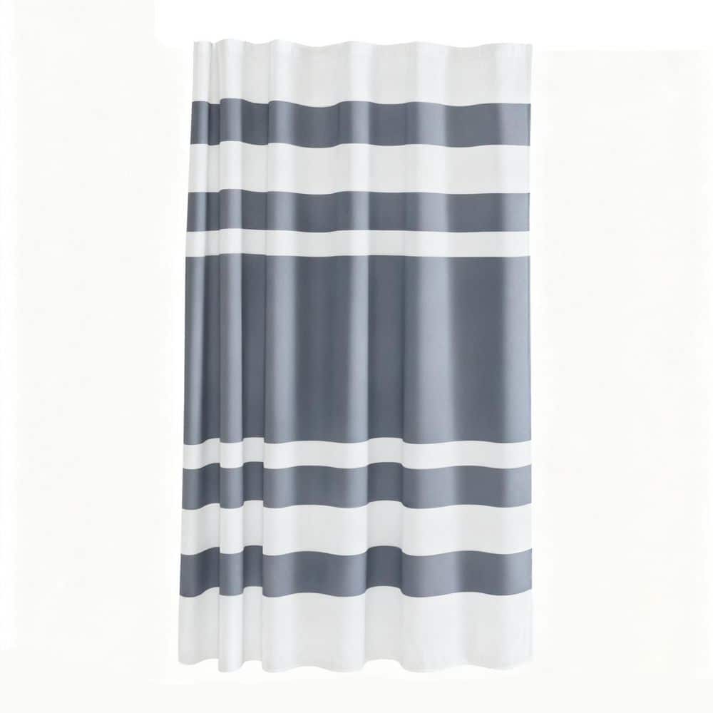 108 in. W x 72 in. L Polyester Shower Curtain, Modern Waterproof Shower Curtain in Dark Blue Machine Washable price history on PriceWatchPro
