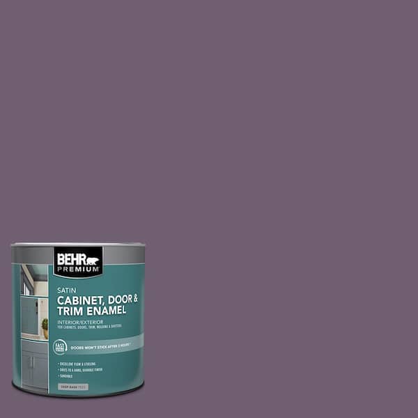 BEHR PREMIUM 1 qt. #S100-6 Blackberry Jam Satin Enamel Interior/Exterior Cabinet, Door & Trim Paint