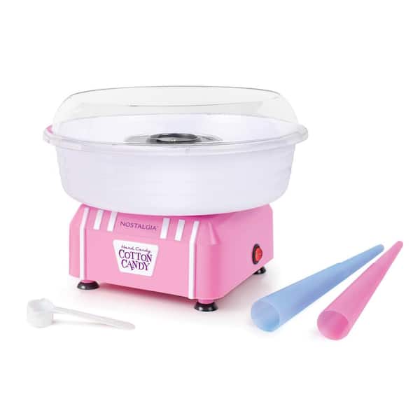 Nostalgia Hard & Sugar-Free Pink Cotton Candy Maker with 2 Cotton Candy  Cones PCM205PK - The Home Depot