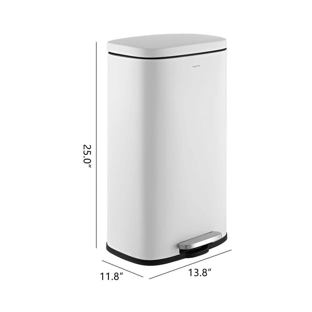 Curtis 8-Gallon White Stainless Steel Step-Open Trash Can