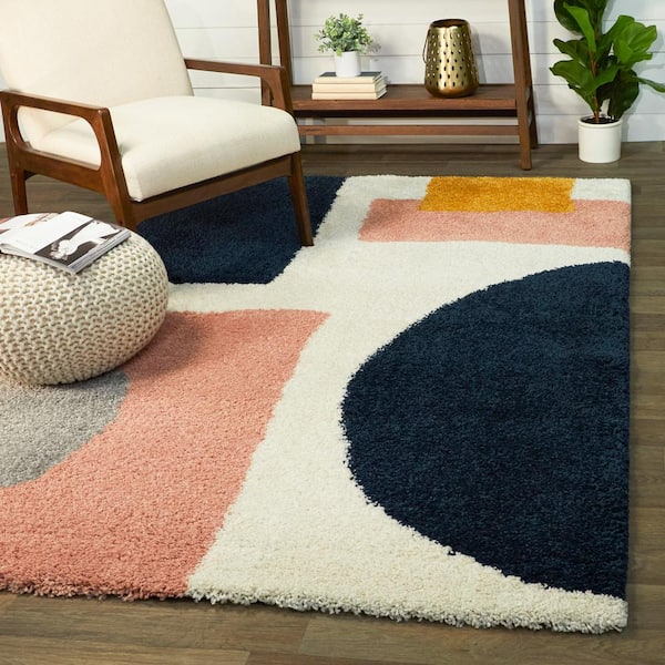 Chapelle Navy 5 ft. x 7 ft. Modern Geometric Area Rug
