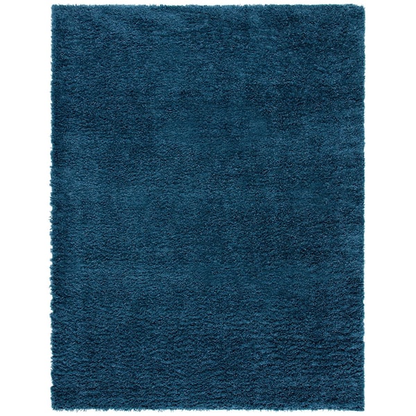 August Shag Navy 10 ft. x 14 ft. Solid Area Rug