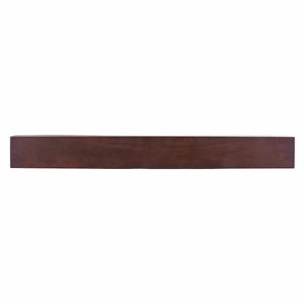 Dogberry Collections 60 in. W x 5.5 in. H x 6.25 in. D Modern Farmhouse Mahogany Cap-Shelf Mantel
