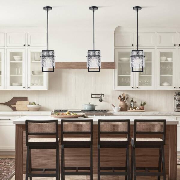 aiwen Modern 7.28 in. 1-Light Black Pendant Light Fixtures