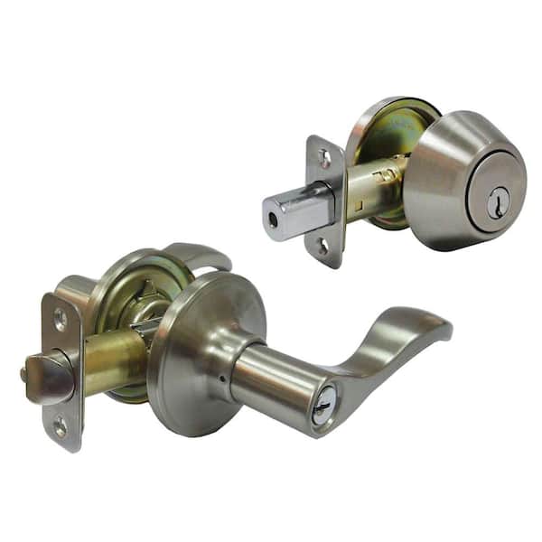 Faultless Wave Satin Nickel Entry Lever Combo