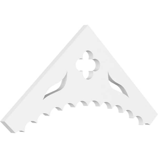 Ekena Millwork 1 in. x 36 in. x 15 in. (10/12) Pitch Wellington Gable Pediment Architectural Grade PVC Moulding