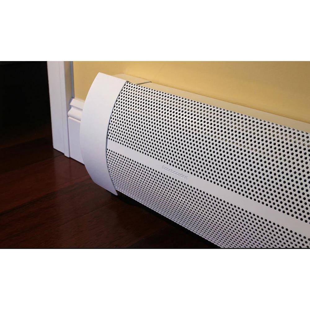 Elliptus White Galvanized Steel Slip-On Baseboard Heater Cover Set