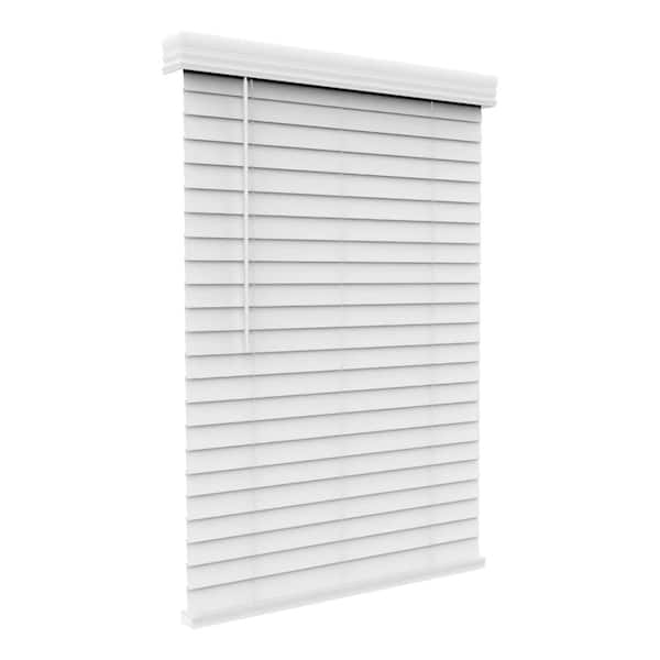 White Cordless Room Darkening Blinds with Crown Valance with 2 in. Slats - 27 in. W x 60 in. L