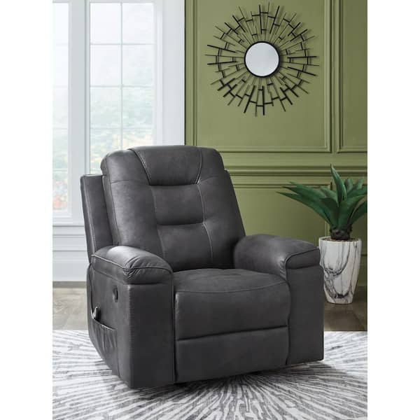 Signature DESIGN BY ASHLEY Shadehille Gray Faux Leather Rocker